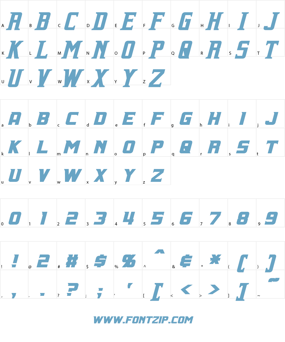 Indiana Font Character